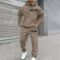 thumbnail image 5 of Aihuaihua Mens Track Suits New York Graphic Sweatshirt and Sweatpants Set Long Sleeve Sweatsuits Vintage Workout Jogging Suits Brown XL, 5 of 5