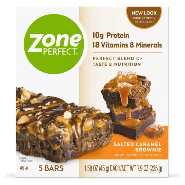 ZonePerfect Protein Bars, Salted Caramel Brownie, High Protein, With