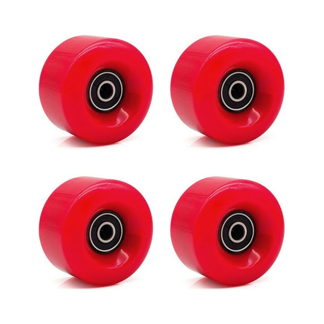 4 Pcs de Remplacement de Roues de Patin, Accessoires Modifiés Universels, Roues Épaisses pour Patins à Roulettes avec Roulements, Accessoire de Sport Rouge