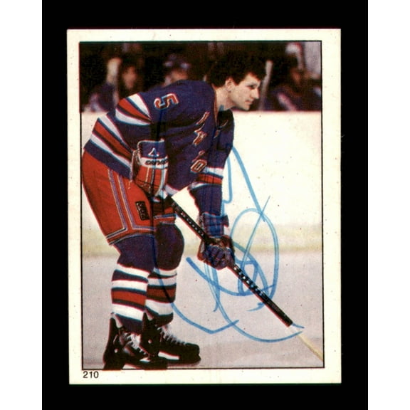 Barry Beck Autographed 1983-84 Topps Stickers Card #210 New York Rangers SKU #251550