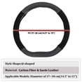 thumbnail image 3 of XUKEY D-Shaped Car Steering Wheel Cover 14.5"-15'' Non-slip Carbon Fiber Black Leather, 3 of 7