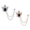 thumbnail image 4 of hengtong 6xMen's Crown with Wing Black Stone & Sunshine Hanging Chain Brooch Pin, 4 of 9