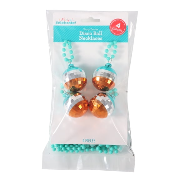 4 Count, Disco Ball Necklaces, Party Favors for Kids and Adults, by Way To Celebrate