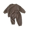 thumbnail image 4 of Toddler Sports Set Casual Loose Two Piece Set Sweatshirt Set Outfits Fall Winter Outfit 3-4 Years Boy Girl Coffee Fall Winter Tops+Pants Pajamas & Dailywear Set, 4 of 4