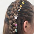 thumbnail image 4 of EeaseMX 18 piezas de aros para rastas con diseño de mariposas, joyas para el cabello con pinzas para rastas, para trenzas, 4 of 8