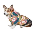 thumbnail image 7 of Fotbe Retro Summer Stamp Print Small Dog Sweater Hoodies Pet Grey Hooded Soft Fleece Sweatshirts with Pocket Fall Winter Puppy Cat Sweaters Warm Clothes-Large, 7 of 7