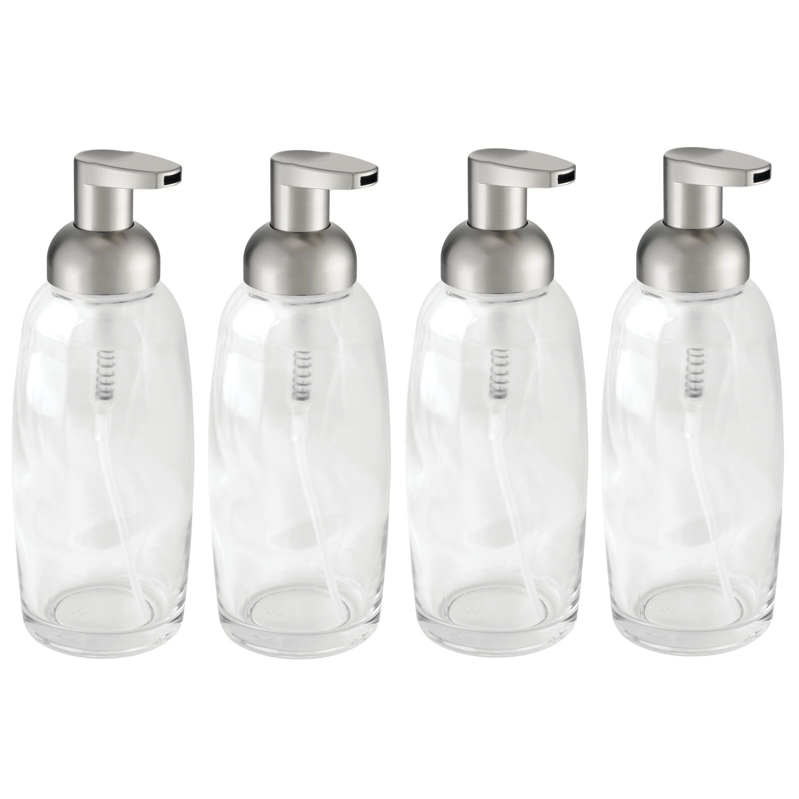 mDesign Refillable Glass Foaming Hand Soap Dispenser Foam Soap Pump Bottle Container for