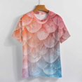 thumbnail image 3 of Mermaid Fish Scales Women's Short Sleeve T-Shirt Crew Neck Casual Summer Trendy Loose Fit Tops, 3 of 6
