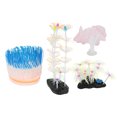 thumbnail image 4 of Decoraciones para peceras, adorno de planta de Coral Artificial de silicona con efecto brillante, 4 Uds., 4 of 12