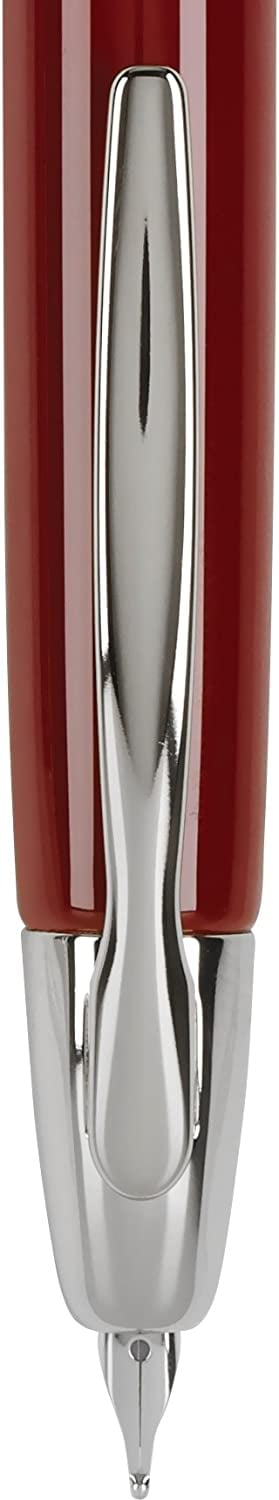 PILOT Vanishing Point Collection Refillable & Retractable Fountain Pen, Red Barrel with Rhodium Accents, Blue Ink, Medium Nib (60244)