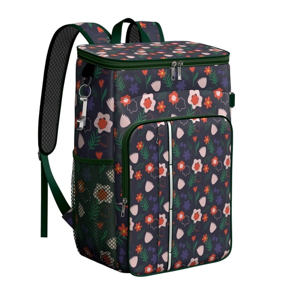 Spring Blossom and Nature Print Backpack Cooler, Insulated Leakproof Cooler Bag, Waterproof Lunch Backpack for Seasonal Road Trips