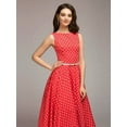thumbnail image 2 of MORTTIC Women's Vintage Polka Dot Sleeveless Dress O-Neck Summer Cocktail Party Dress for Formal Events & Vacation Wear, 2 of 4
