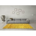 thumbnail image 3 of Ahgly Company Machine Washable Indoor Square Oriental Yellow Modern Area Rugs, 3' Square, 3 of 4