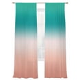 thumbnail image 7 of Teal Pink Ombre Sheer Curtains 96 Inch Length 2 Panels Set, Modern Gradient Abstract Art Voile Window Treatment Semi Sheer Long Curtains Drapes for Bedroom/Living Room/Kitchen 52"x96"x2, 7 of 7