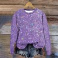 thumbnail image 3 of WEAIXIMIUNG Sweatshirts Mignons pour Femmes Sans Capuche Imprimé Scintillant Manches Longues Col Rond pour Événements de Fête, 3 of 3