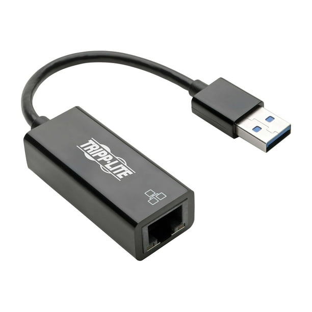 Tripp Lite USB 3.0 Gigabit Ethernet Adaptateur Réseau SuperSpeed to RJ45 10/100/1000 Mbit/S - USB 3.0 - Gigabit Ethernet - Noir