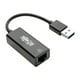 Tripp Lite USB 3.0 Gigabit Ethernet Adaptateur Réseau SuperSpeed to RJ45 10/100/1000 Mbit/S - USB 3.0 - Gigabit Ethernet - Noir – image 1 sur 6