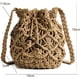 thumbnail image 5 of Xiao Hua Bolso de mano tipo cubo con cordón para mujer, bandolera de paja tejida, bolso de playa, 5 of 5