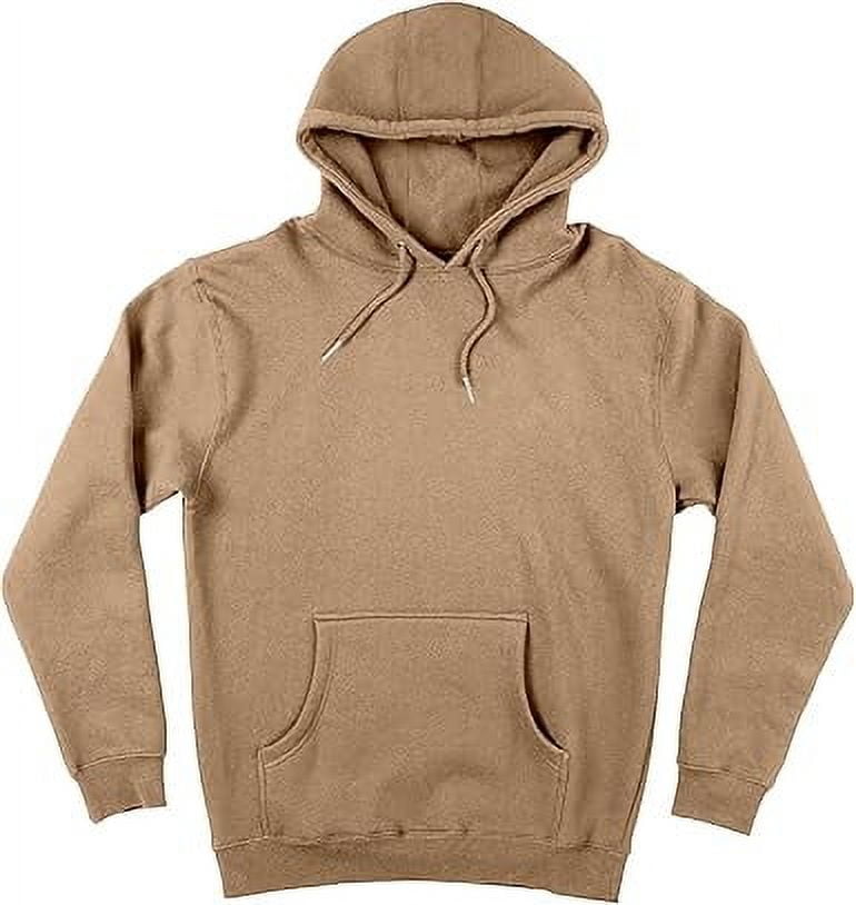 Elegant Comfort Men's Fleece Hoodies, Moisture Wicking & Breathable, Pullover Hooded Sweatshirt, X-Large, Taupe