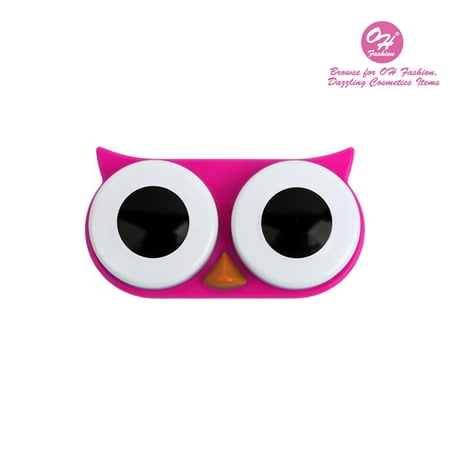 OH Fashion Contact Lens Case Owl style, Pink travel case, 1 pc, eyecare, contact lens, contact storage