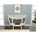 thumbnail image 6 of Pemberly Row Antiqued Carved Transitional Wood/Glass Console Table in White, 6 of 6