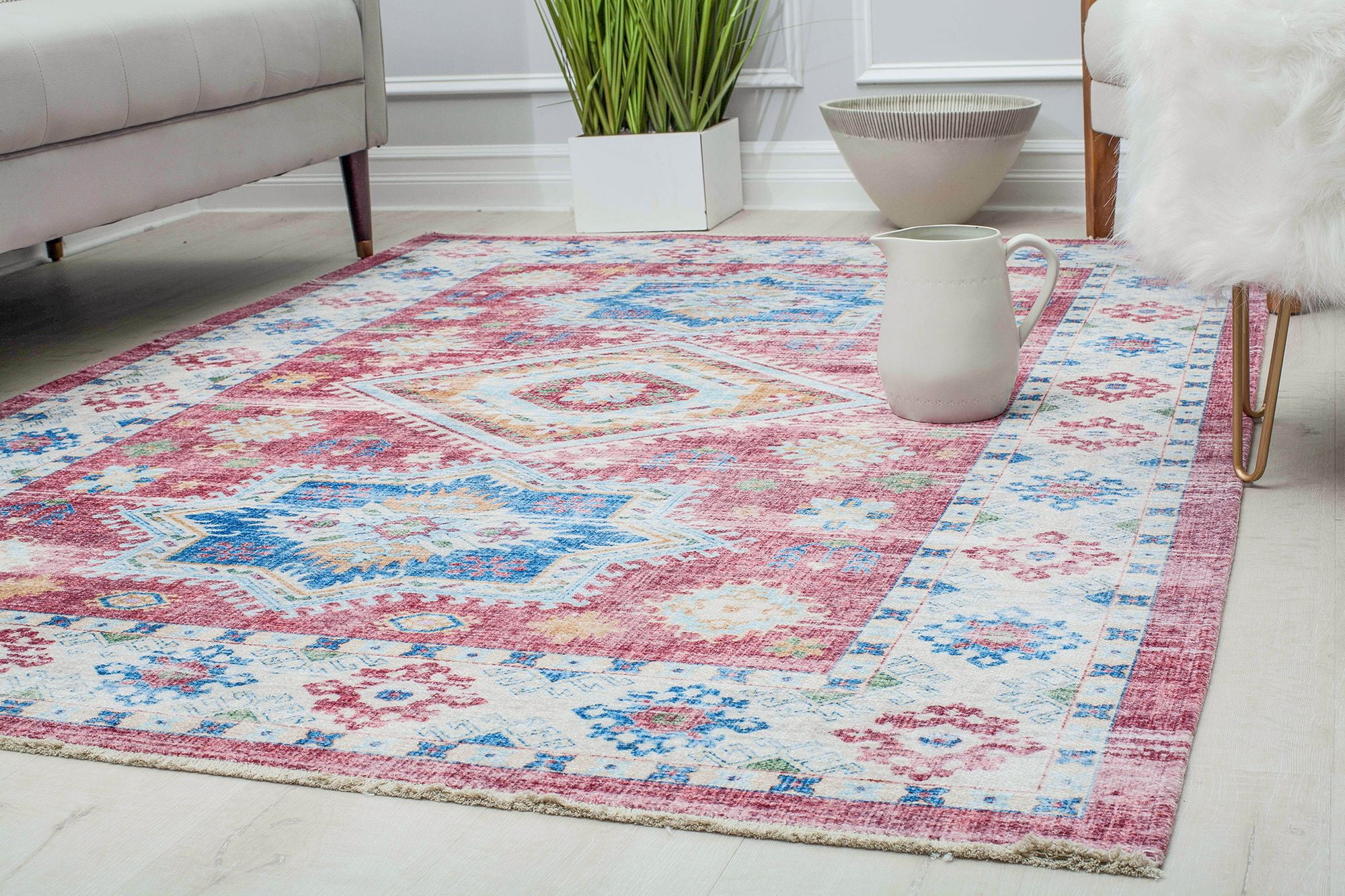 Rugs America Isle IG40A Righteous Rosie Transitional Vintage Red Area Rug, 2'6" x 8'