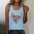 thumbnail image 2 of WEIWEN Womens Tank Tops Summer Fashion Colorful Butterfly Heart Printed Sleeveless Spaghetti Strap Tank Top for Women Vest Light Blue, XL, 2 of 4
