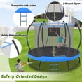 thumbnail image 3 of Seizeen 10FT Kids Trampoline with Enclosure, Outdoor Trampolines w/Basketball Hoop, High Steel Support, Lawn Garden Yard Trampolines w/Ladder, 3 of 7
