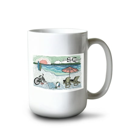 

Lantern Press 15 fl oz Ceramic Mug Pawleys Island South Carolina Anchor Dishwasher & Microwave Safe