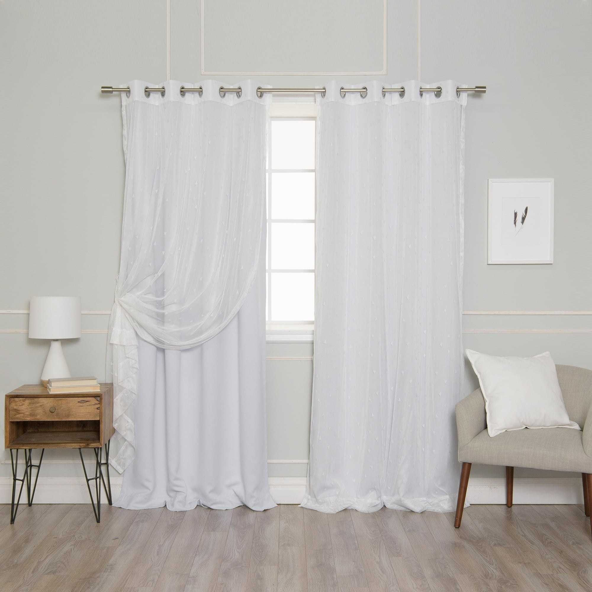 Best Home Fashion Sheer Triangle and Blackout Curtains