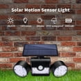 thumbnail image 4 of Lámpara solar de exterior, lámpara de pared solar para exteriores, con 30 focos LED de doble cabezal, impermeables, rotación de 360 grados, con sensor de movimiento para jardín., 4 of 5