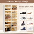 thumbnail image 6 of 9-Tier 36 Pairs Foldable Shoe Rack Organizer, HONEIER Large Plastic Shoes Organizer with Magnetic Door Collapsible Shoes Storage Box Shoe Cabinet Easy Assembly 66"H x 13"W x 34"L, 6 of 11