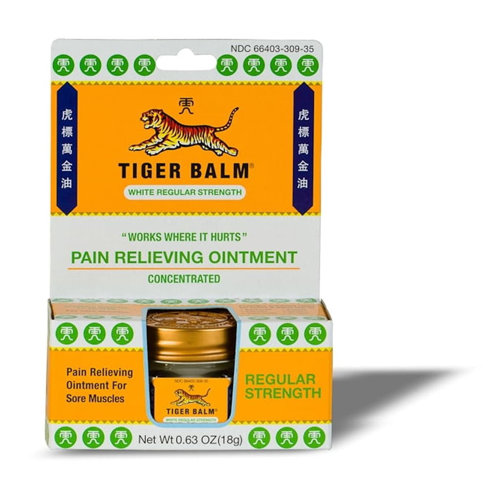 Tiger Balm Pain Relief Ointment, 0.63 oz Jar, Relief for Backaches, Strains, Sore Muscles