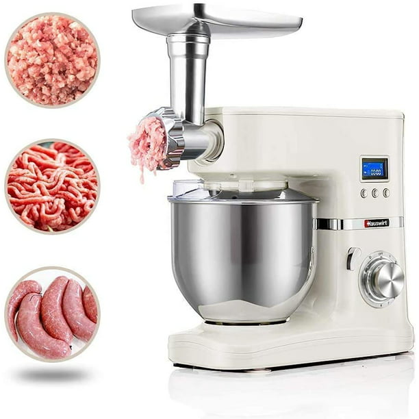 Hauswirt 3-in-1 Stand Mixer Bundle with Meat Grinder, 5.3-quart Tilt-Head  Kitchen Dough Maker with Digital Timer, 8 Speeds & Pulse, Planetary Mixing