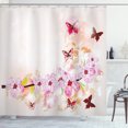 thumbnail image 1 of Ambesonne Peach Shower Curtain, Floral Art Butterflies, 69"Wx84"L, Multicolor, 1 of 3