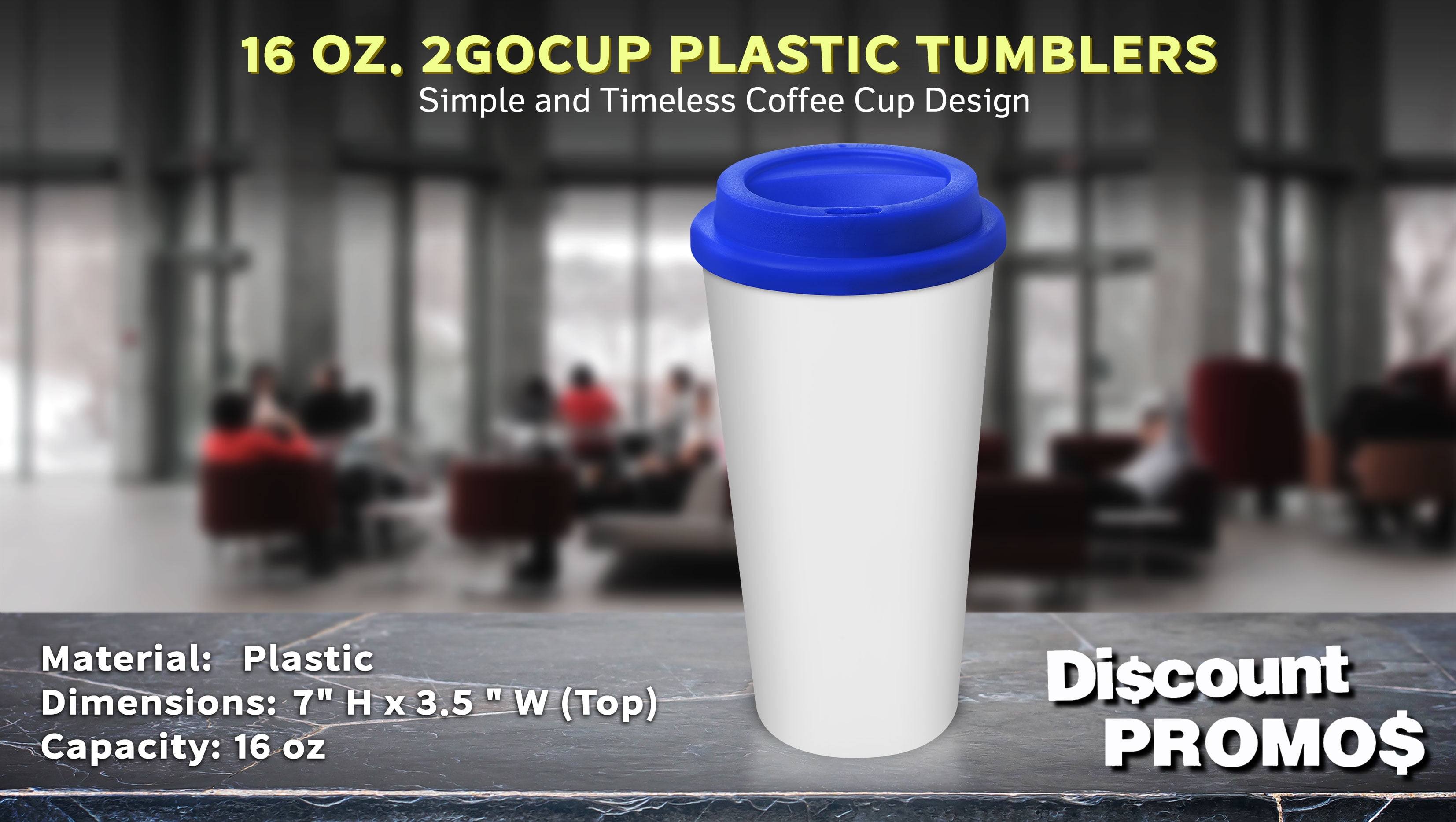 16 oz. 2GoCup Plastic Tumblers - 10 pack - Blue