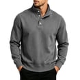 thumbnail image 2 of Xdegoge Mens Henley Shirts Long Sleeve Button Down Mock Neck Pullover Sweatshirts Casual Slim Fit Athletic Activewear Tops for Fall Winter Classic Basic Loungewear, 2 of 7