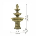 thumbnail image 4 of 31.5x31.5x29.5" Classic 3-Tier Garden Water fountain, Outdoor Polyresin Freestanding Fountain, 4 of 6