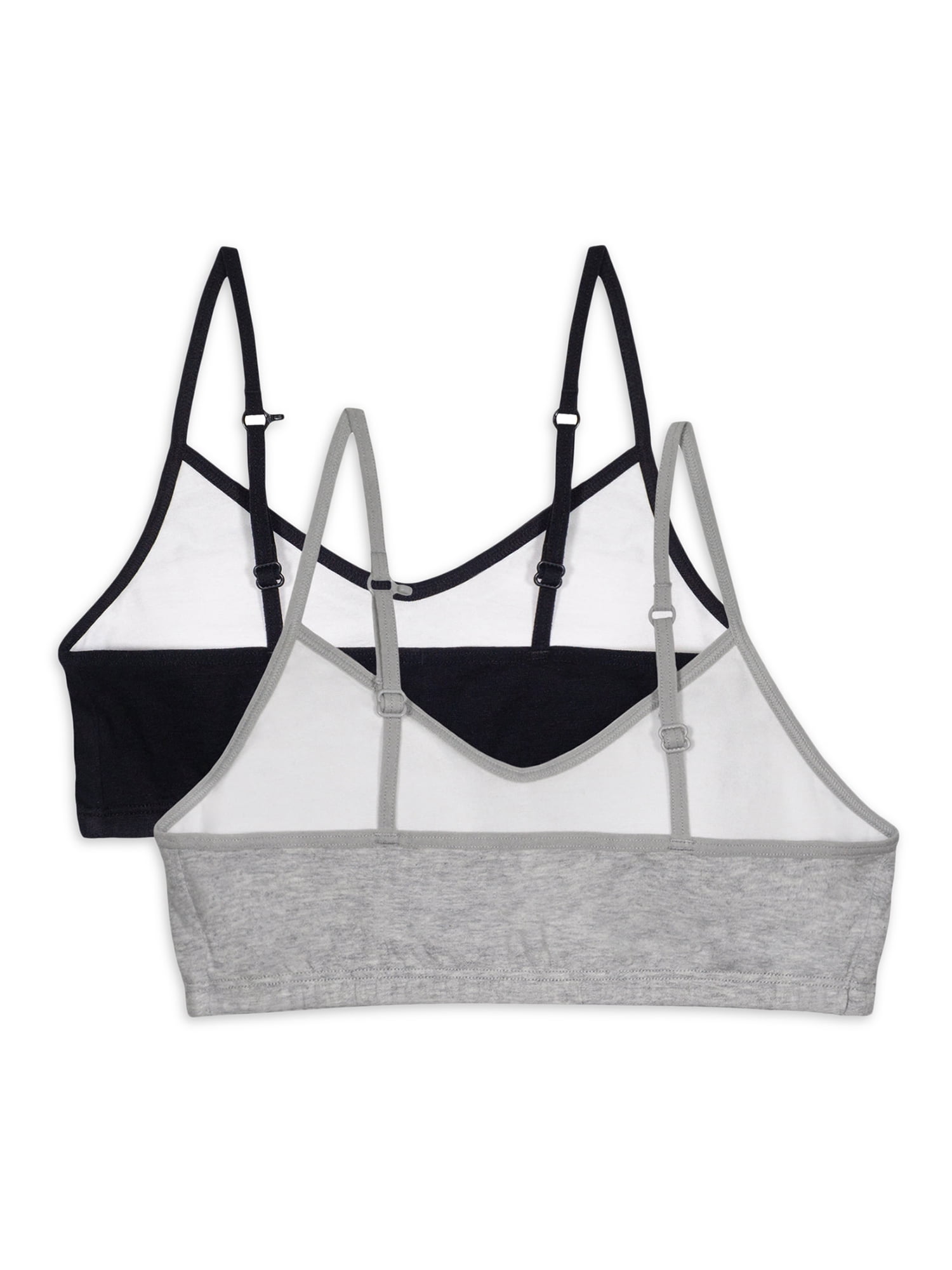 Fruit of the Loom Girls Sports Bra with Removable Pads, 2-Pack, Sizes (28-38)
