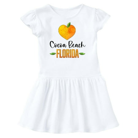 

Inktastic Cocoa Beach Florida Orange in Heart Gift Toddler Girl Dress