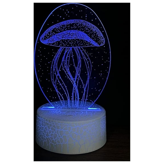 3D Illusion Lamp Led Night Light Touch 16 Color Change Decor Table Desk Light with Remote Control Christmas Birthday Gifts for Kids Women Men Room Restaurant Bar Shop Cafe Office (Jellyfish)