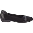 thumbnail image 3 of Women's Walking Cradles Freya Ballet Flat Black Nubuck/Patent Lizard Print 8 XW, 3 of 7