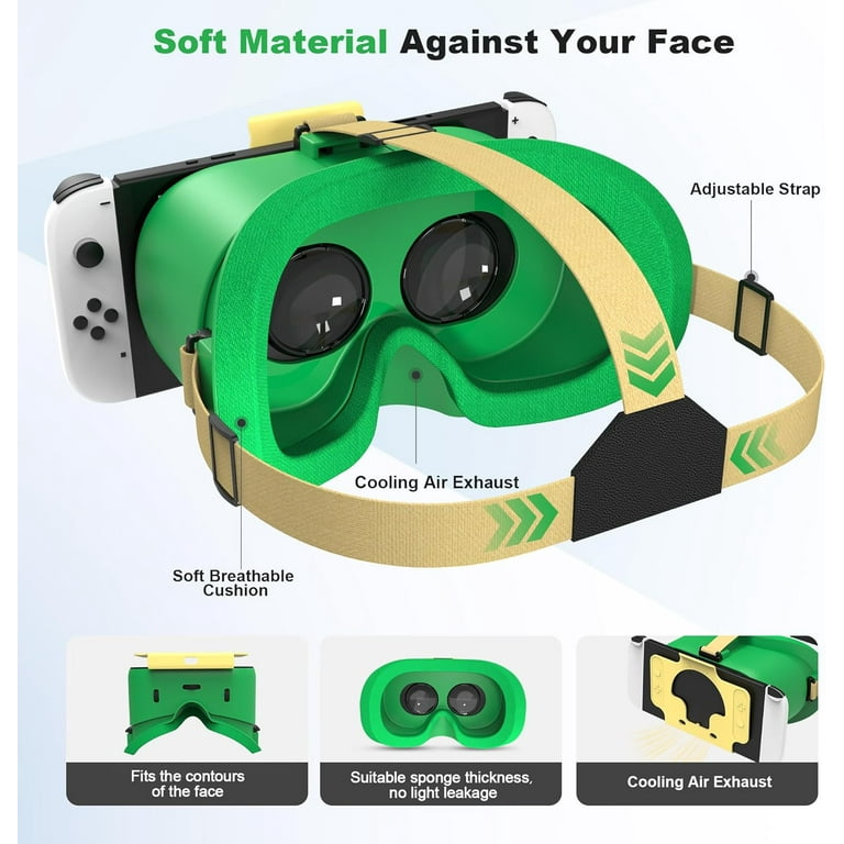 Wiher 3D VR Headset for Nintendo Switch & OLED, Adjustable VR