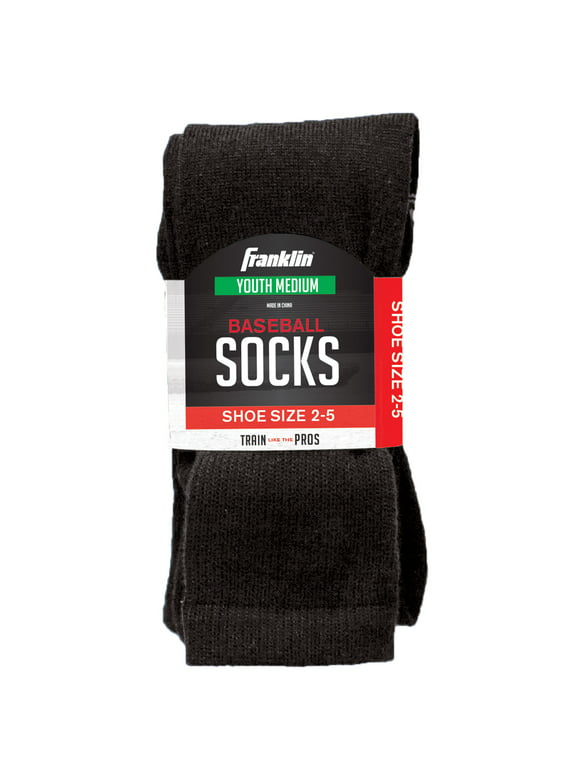 Franklin Sports Medium Baseball Socks, Black