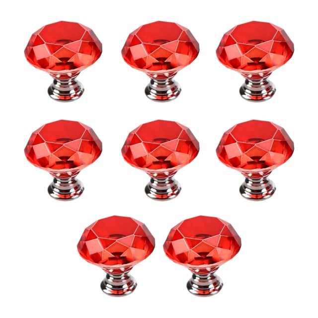 8pcs Crystal Knobs For Furniture Easy-to-install Wide Range Of Applications Kitchen Cabinet Handle