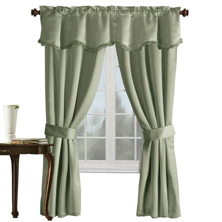 Burlington Black Out Drapery Set With Valance And Tiebacks 99