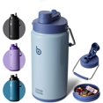 thumbnail image 1 of Insulated Water Bottle 64 oz with Straw and Dual-use Lid Half Gallon Water Jug Vacuum Stainless Steel for Workout Sports Insulated Beer Growler with Handle and Pills Holder Blue, 1 of 5