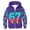 Dark Purple, variant on 67 shirt G'irls Cartoon Print Hooded Zip Up Jacket Long Sleeve Athletic Outerwear For K'ids Casual Warm Lined Coat