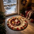 thumbnail image 6 of Optical Illusion Christmas Rug, Round Santa Claus Visual Effect Doormat, Non Slip Holiday Floor Mat for Entryway Living Room, 60cm Winter Carpet, 23.62x23.62 inch, 6 of 9