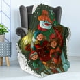 thumbnail image 4 of Snowman Soft Flannel Fleece Throw Blanket, Illustration of Christmas Carolers Singing Performing Winter Season Scenes, Cozy Plush for Indoor and Outdoor Use, 50" x 60", Multicolor, by Ambesonne, 4 of 5